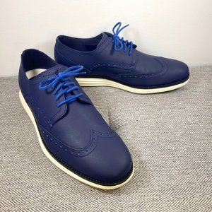 Mens Cole Haan Original Grand Wingtip Oxford Shoes Blue C30024 Size 8.5